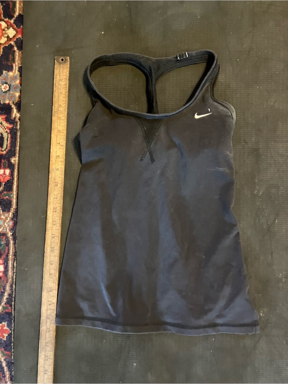 Nike Black Racerback Athletic Tank Top with Swoosh